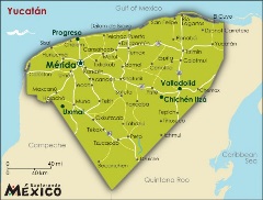 Mapa de Yucatan - Mapa FÃ­sico, GeogrÃ¡fico, PolÃ­tico, turÃ­stico y TemÃ¡tico.