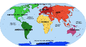 â–·ã€ Mapa de continentes ã€‘Â» Con Nombres | Mudo | En blanco | Imprimir