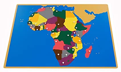 Amazon.com: Montessori Puzzle de ÃƒÂfrica mapa con etiquetados y sin  etiquetar Control Mapas.: Toys & Games