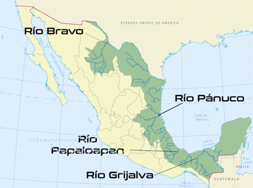 Map of some of the country's rivers