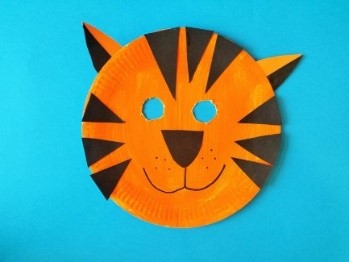 How to make a tiger mask | Paper plate masks, Animal masks for kids, Tiger  crafts